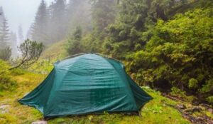 Waterproof tent in the forest