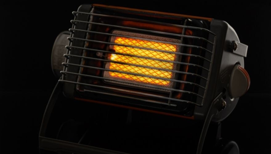 Black portable gas ceramic camping heater