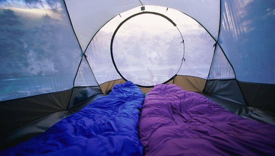 Inside view of a tent